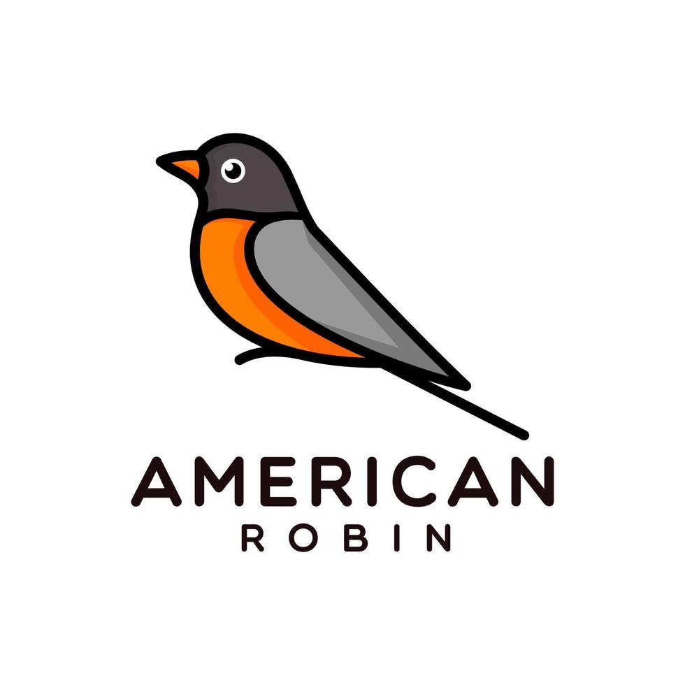 American Robin Logo Template vector