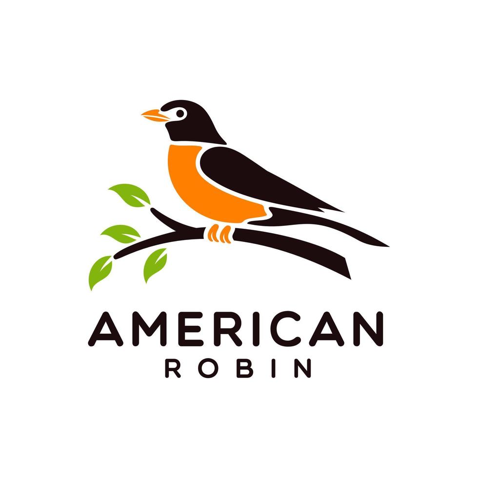American Robin Logo Template vector
