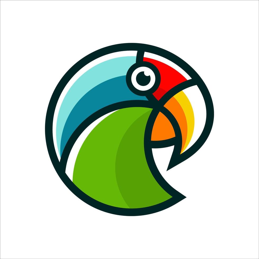 Geometric abstract colorful parrot logo vector template