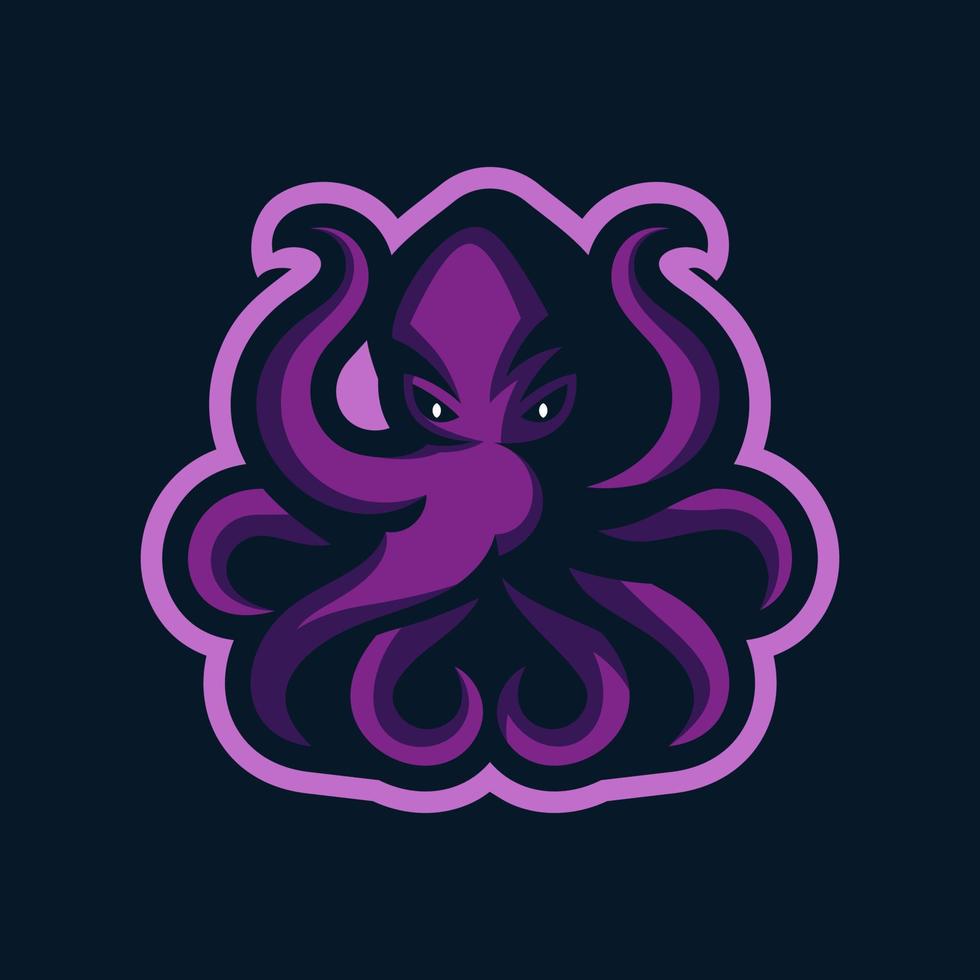 Octopus e-sport logo mascot design vector illustration