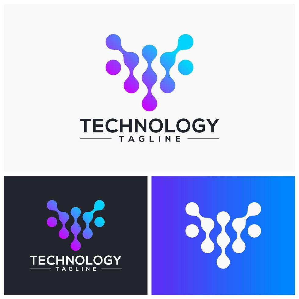 technology logo design vector template