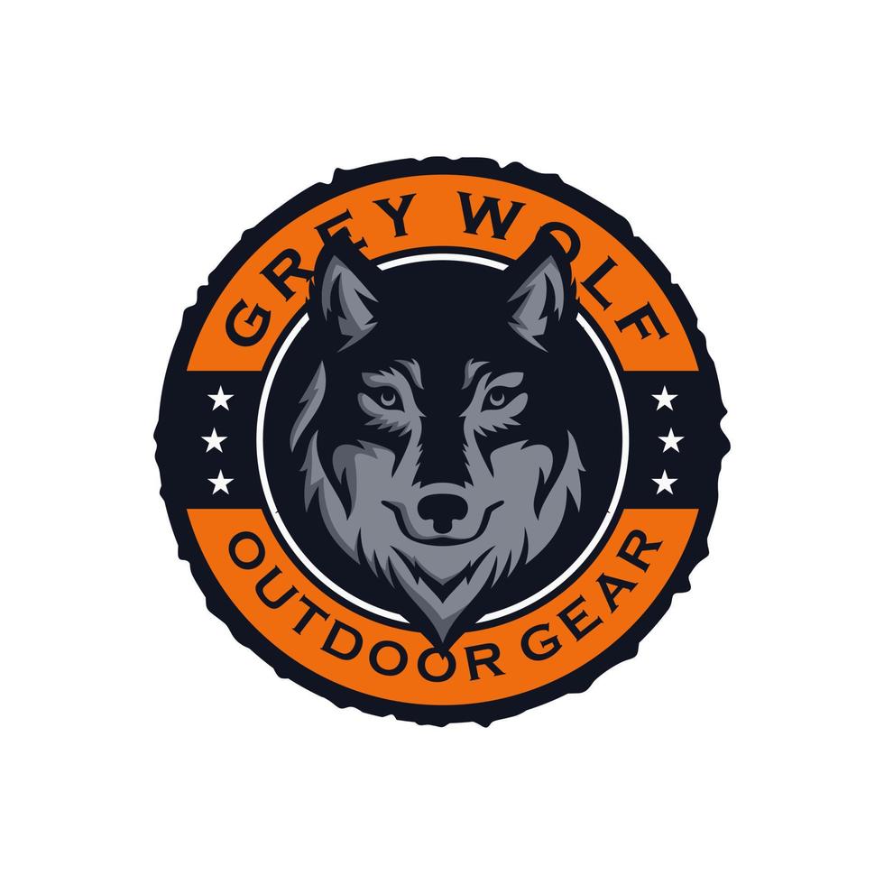 Vintage Wild Wolf Logo Vector Illustration