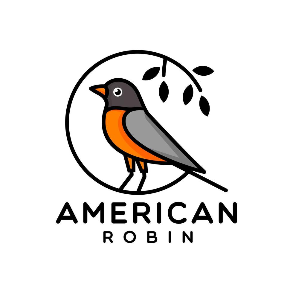 American Robin Logo Template vector