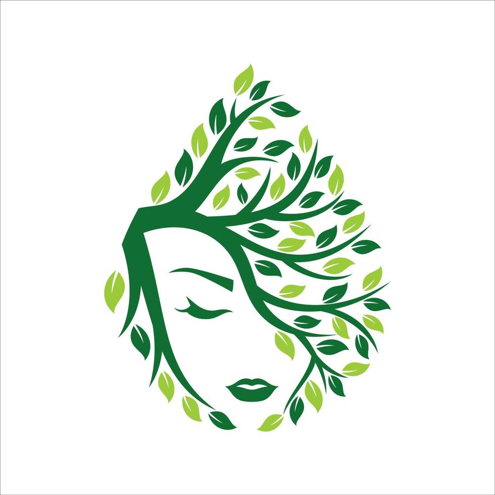 Ilustración de vector de logotipo de belleza natural