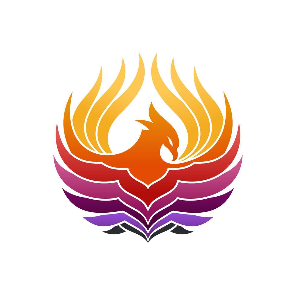 Modern Flaming Phoenix Logo designs template vector illustration