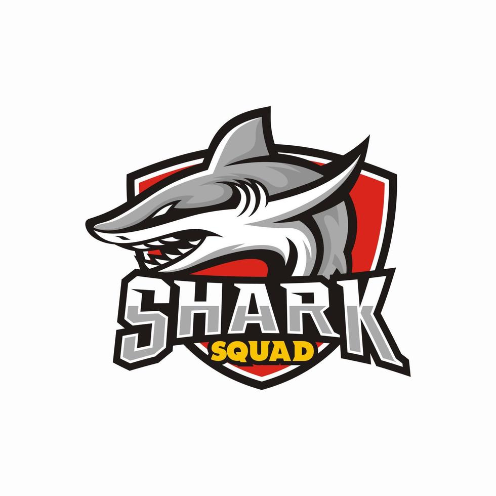 tiburón e-sport juego mascota logo plantilla vector