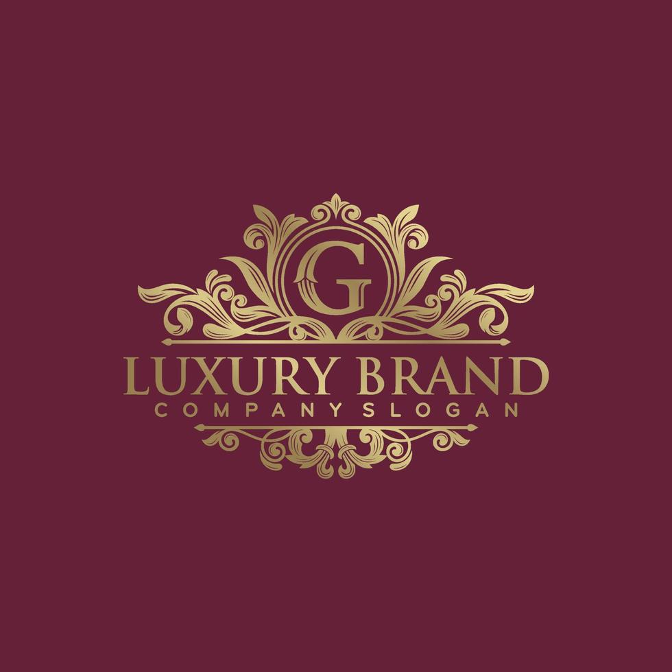 Floral Heraldic Luxury circle Logo template in vector for Restaurant, Royalty, Boutique, Cafe, Hotel, Jewelry, Fashion and other vector illustration