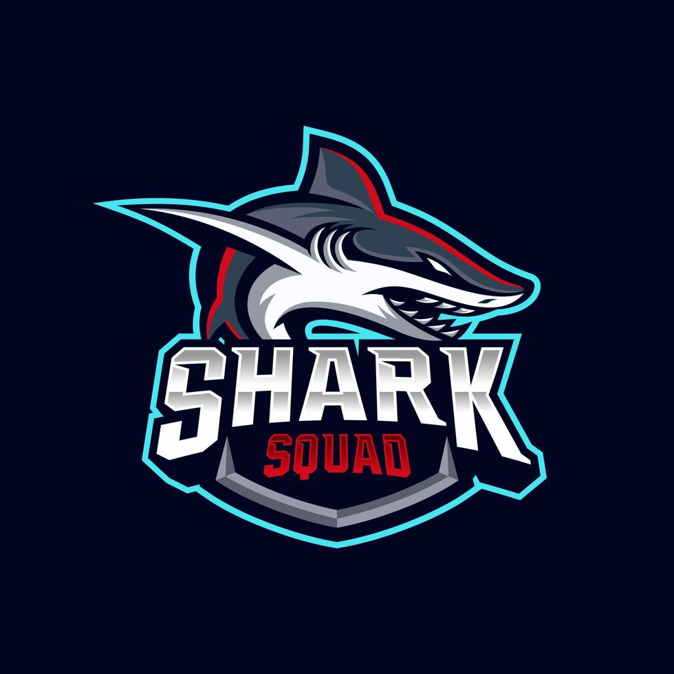 Shark e-sport gaming mascot logo template Vector