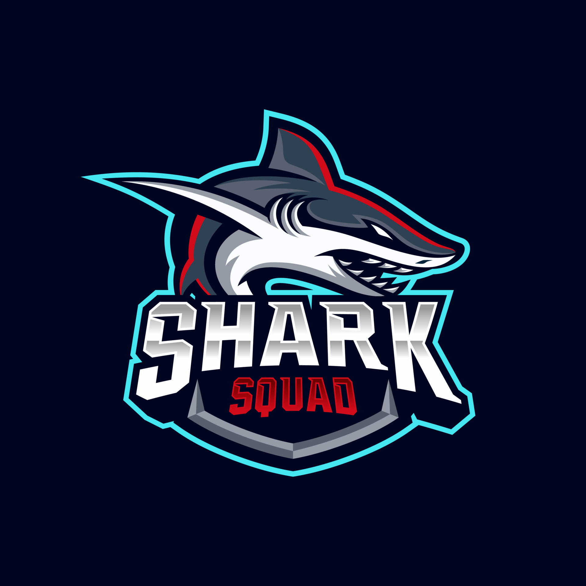 Shark e-sport gaming mascot logo template Vector 8249556 Vector Art at ...