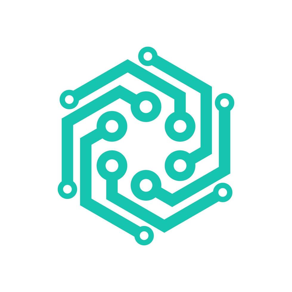 Modern Hexagon Technology Logo Design Vector Template