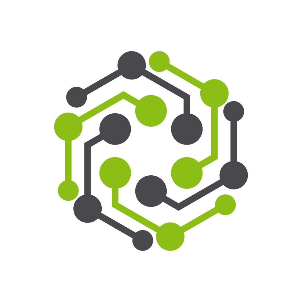 plantilla de vector de diseño de logotipo de tecnología hexagonal moderna