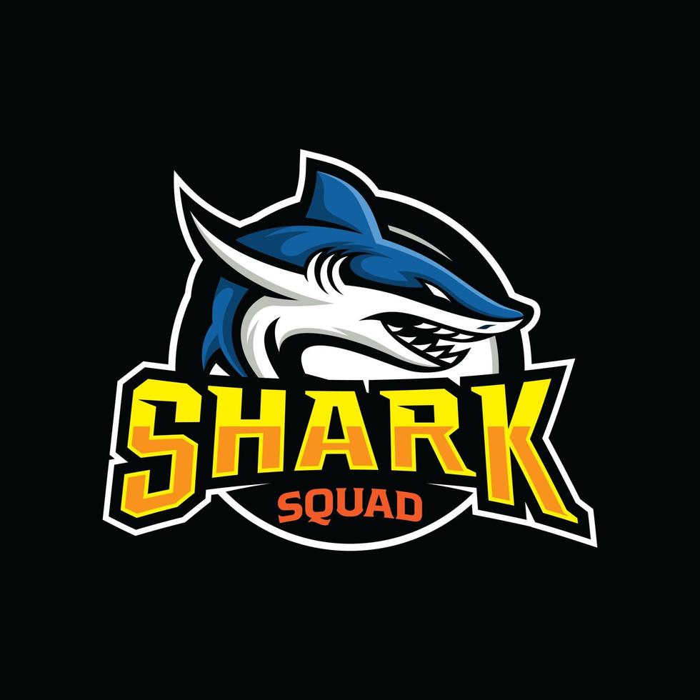 Shark e-sport gaming mascot logo template Vector