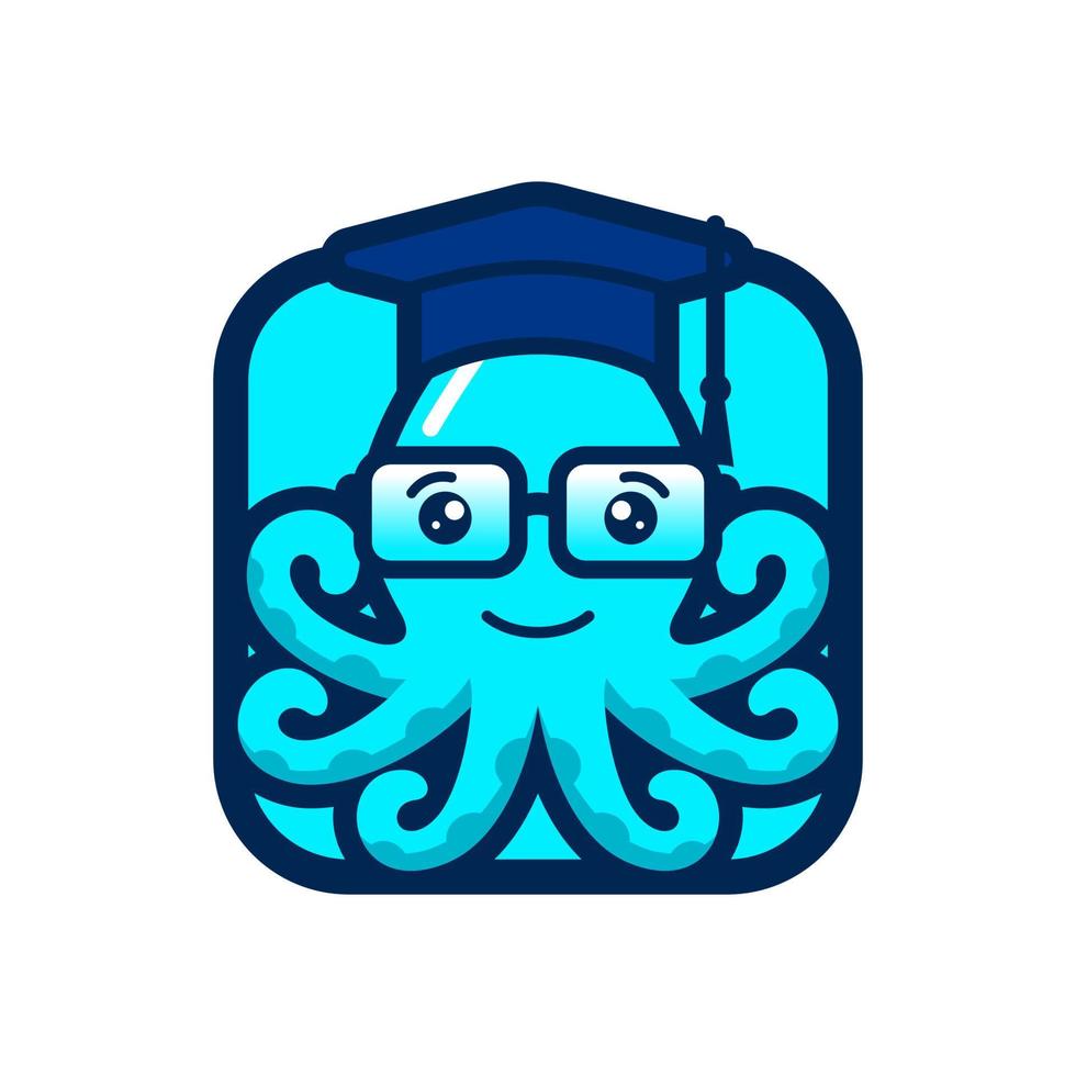 Cute Octopus Logo Vector Illustration