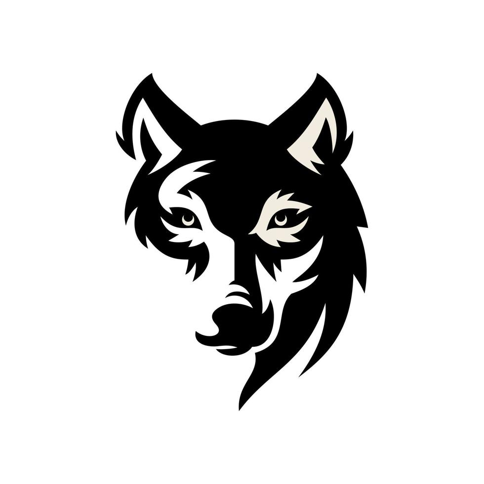 Ilustración de vector de logotipo de lobo salvaje vintage