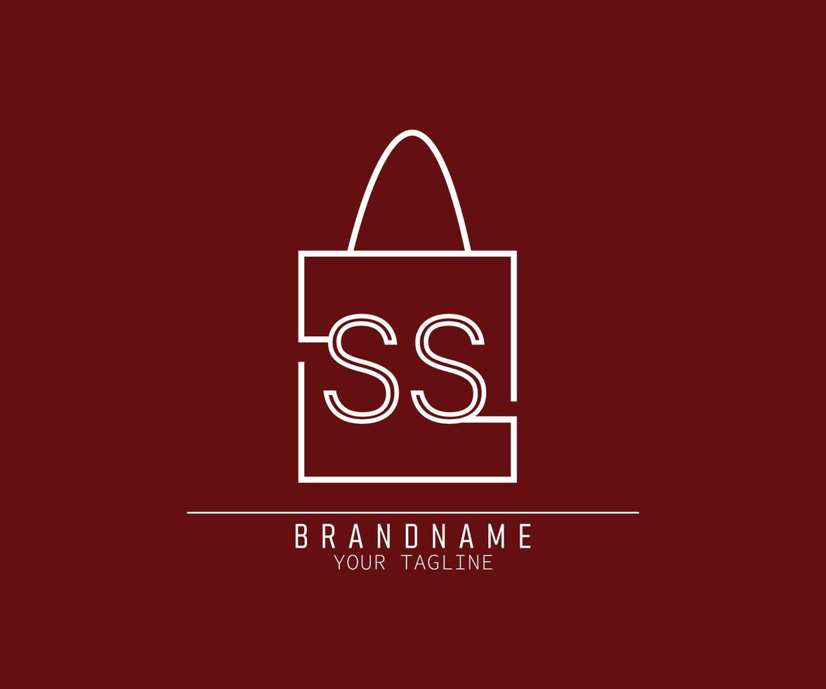 Initial Paper bag logo with letter SS vector