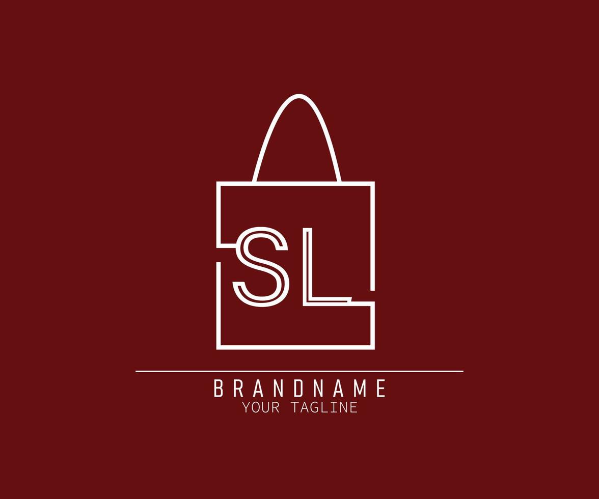 Initial Paper bag logo with letter SL vector