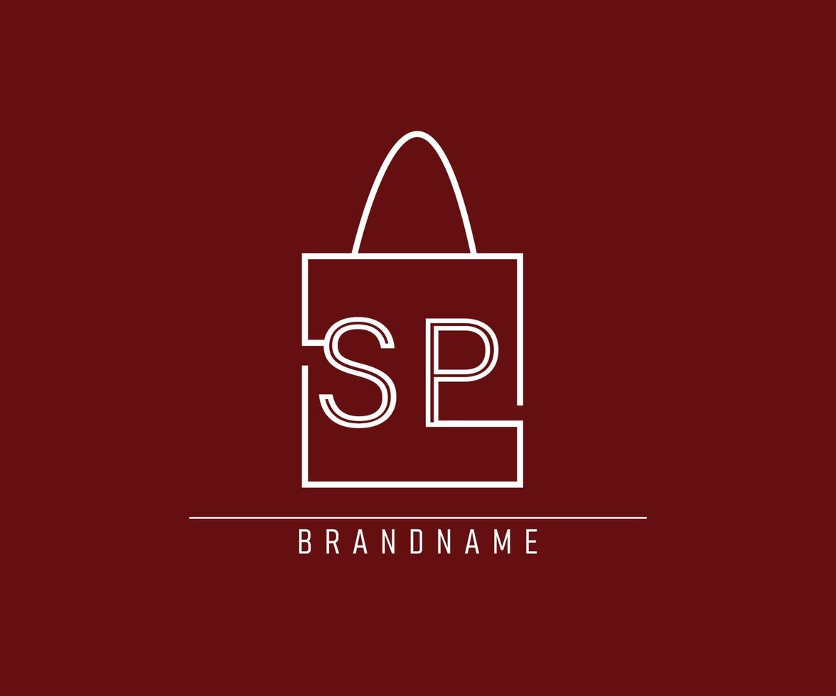 Initial Paper bag logo with letter SP vector