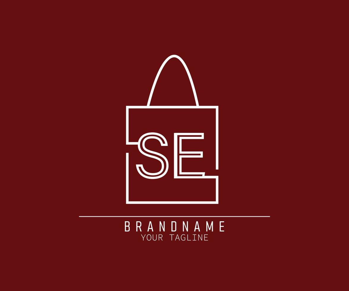 Initial Paper bag logo with letter SE vector