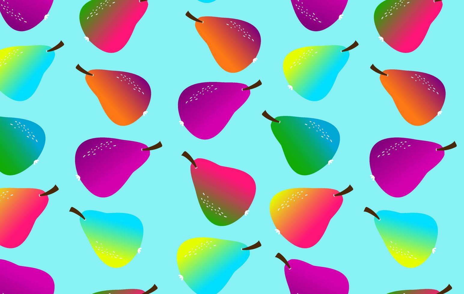 Seamless pattern bright pears cartoon vector art.