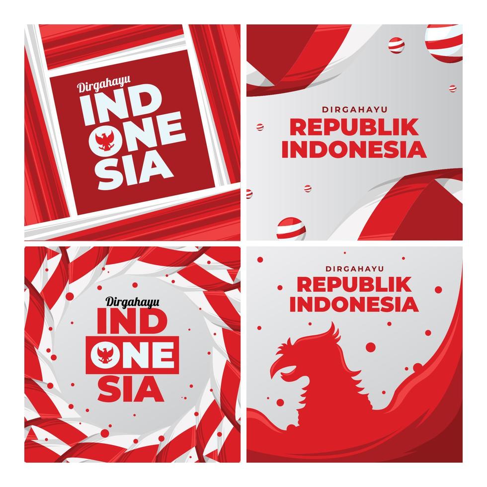 Festivity Indonesia Independence Day Social Media vector