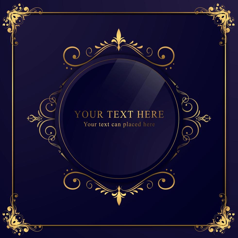 luxury rounded frame with flourish ornaments vector