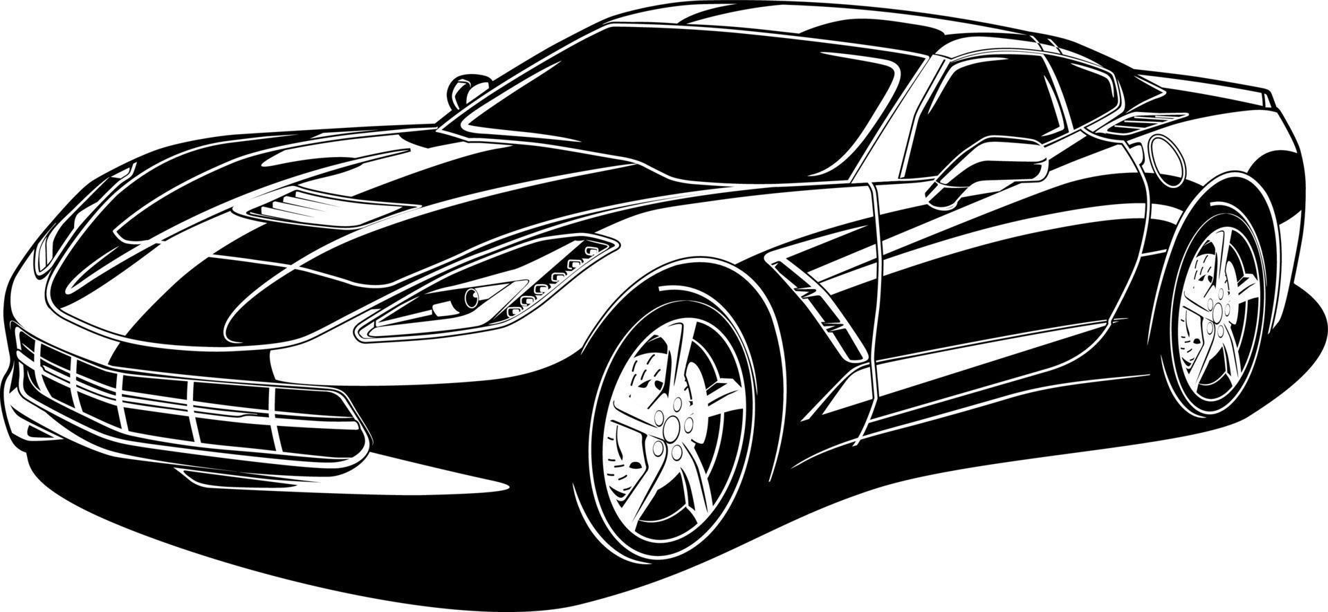 Perspective view car vector illustration for conceptual design