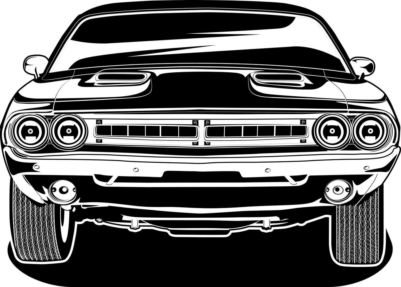 Black and white car vector illustration for conceptual design