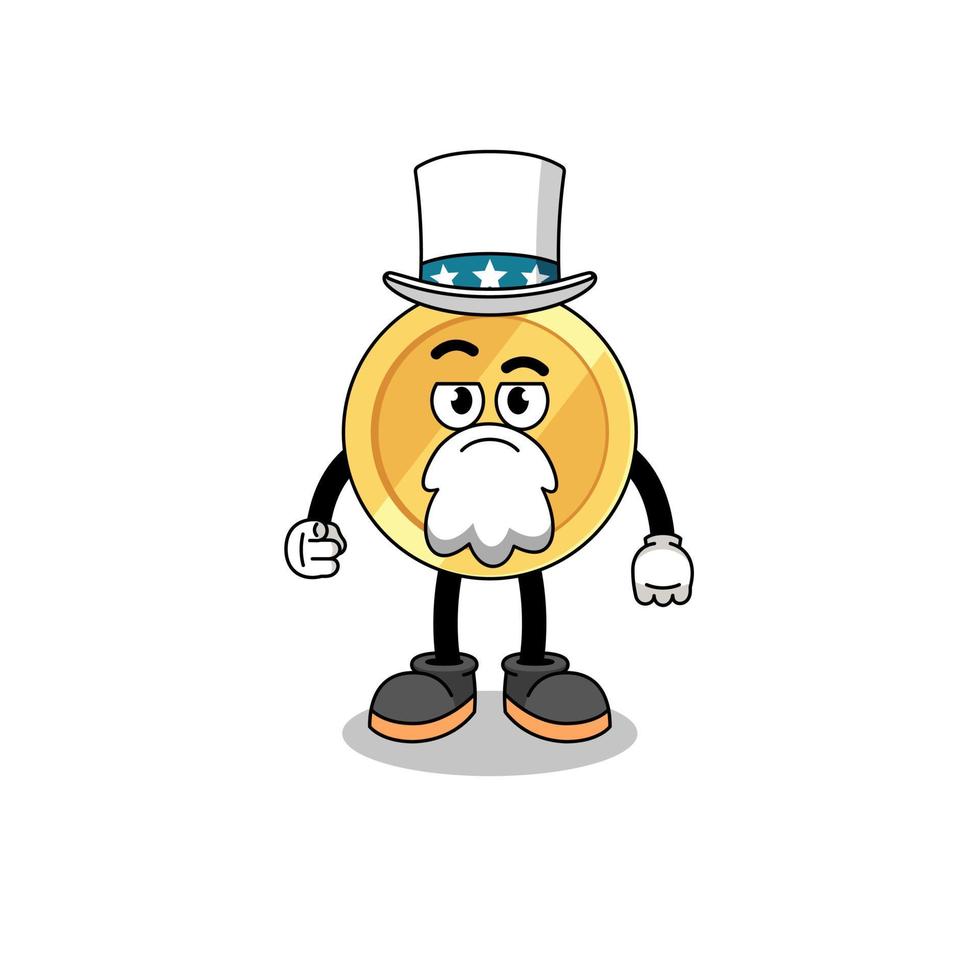 Illustration of turkish lira cartoon with i want you gesture vector