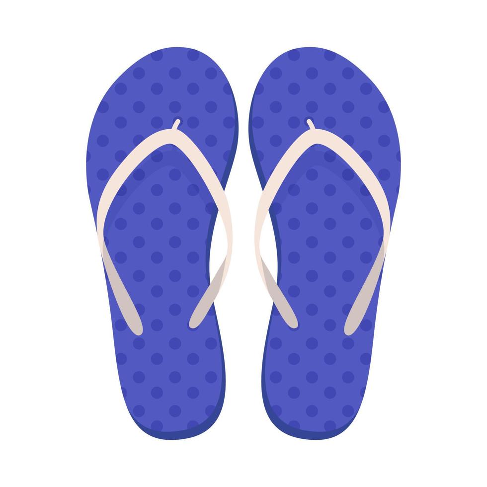 Pair of beach slippers. Summer flip flops. Flat vector illustration.