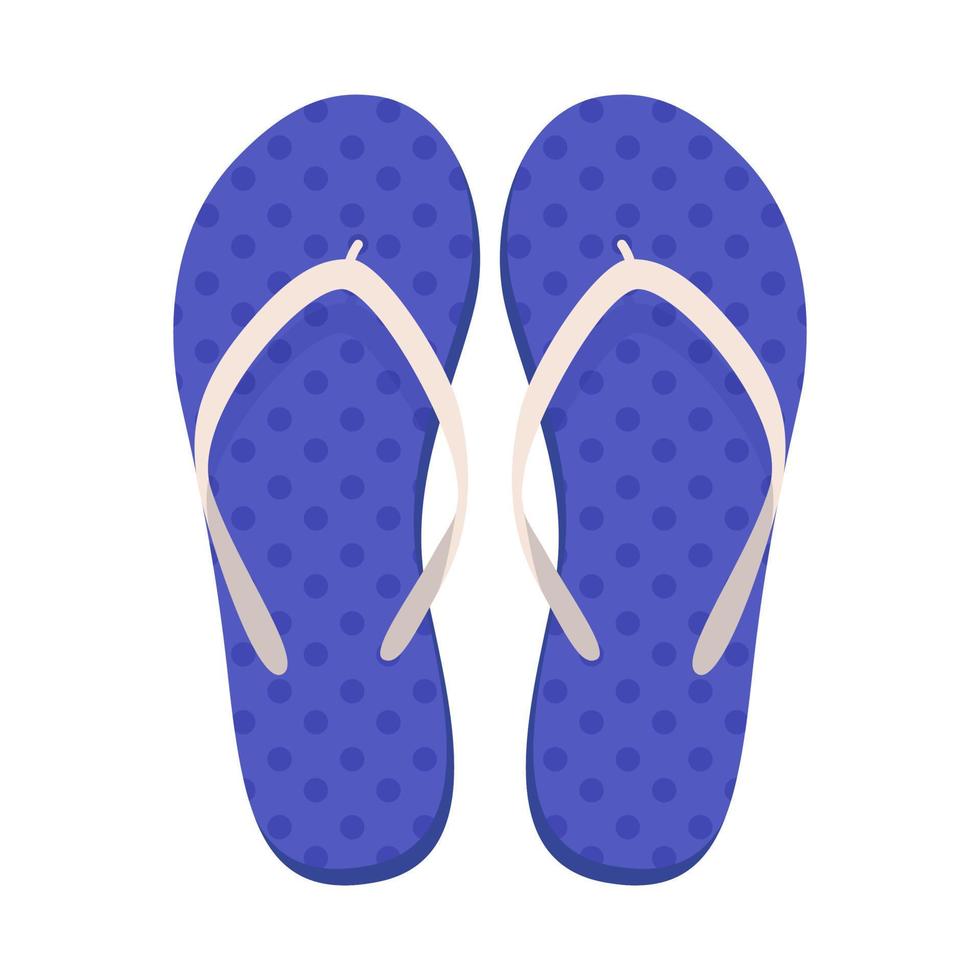 Pair of beach slippers. Summer flip flops. Flat vector illustration.