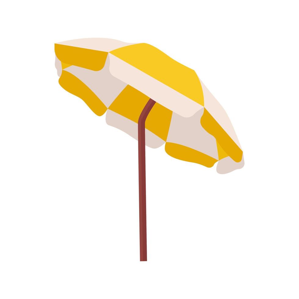 Beach umbrella isolated on white background. Flat vector illustration.