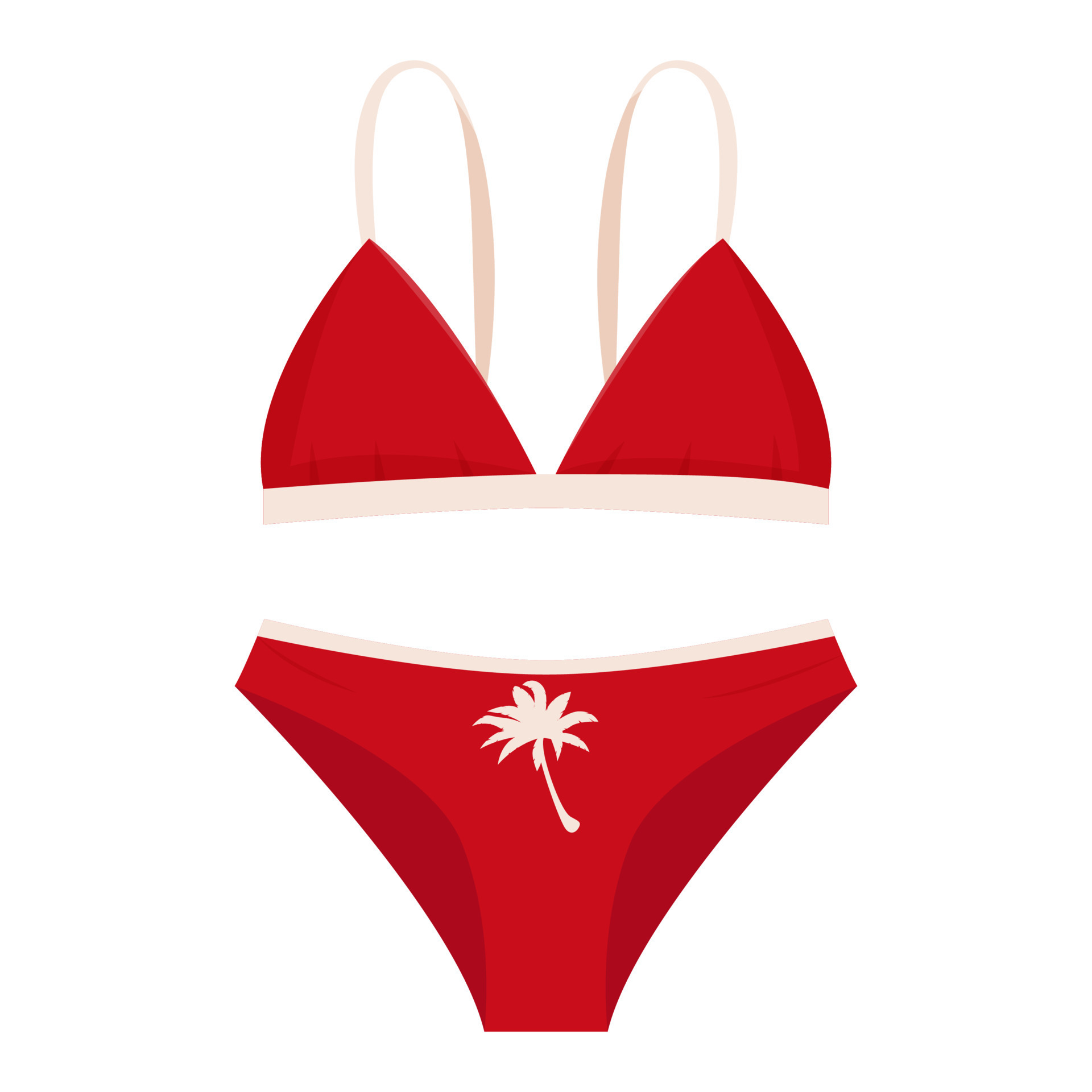 Tanga Rojo, Bañador Para Mujer. Ilustración Vectorial De Ropa De Playa Con  Estilo, Parte Superior E Inferior Del Bikini Aisladas En Blanco  Ilustraciones svg, vectoriales, clip art vectorizado libre de derechos.  Image