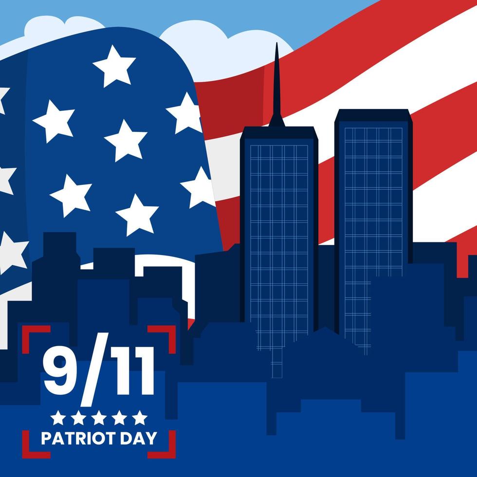 9-11 día del patriota fondo de septiembre vector