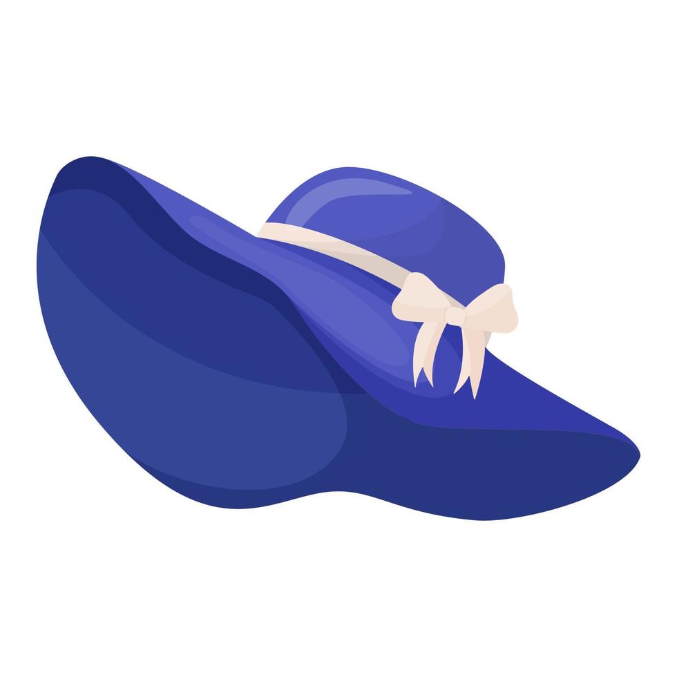 Beautiful women's summer hat. Stylish summer female headwear. A fashion accessory for a vacation at sea in hot countries. Flat vector illustration