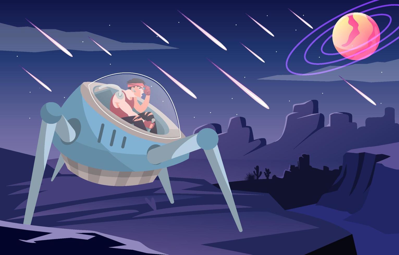 Planet Explorer Robot vector
