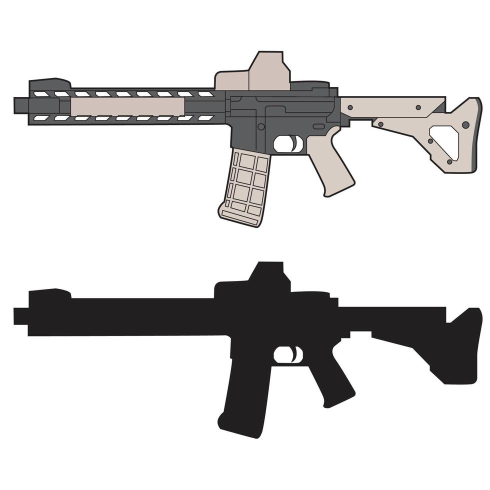 diseño de vector de armas de fuego de combate moderno