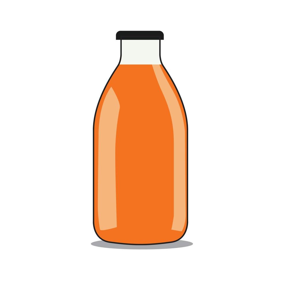 orange juice bottle drink illustratioin vector design