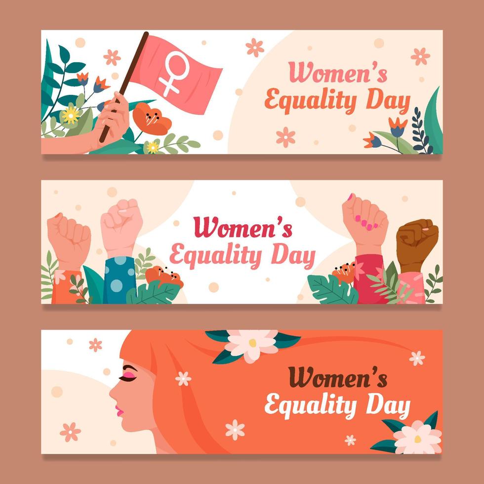 plantilla de banner del día de la igualdad de la mujer vector