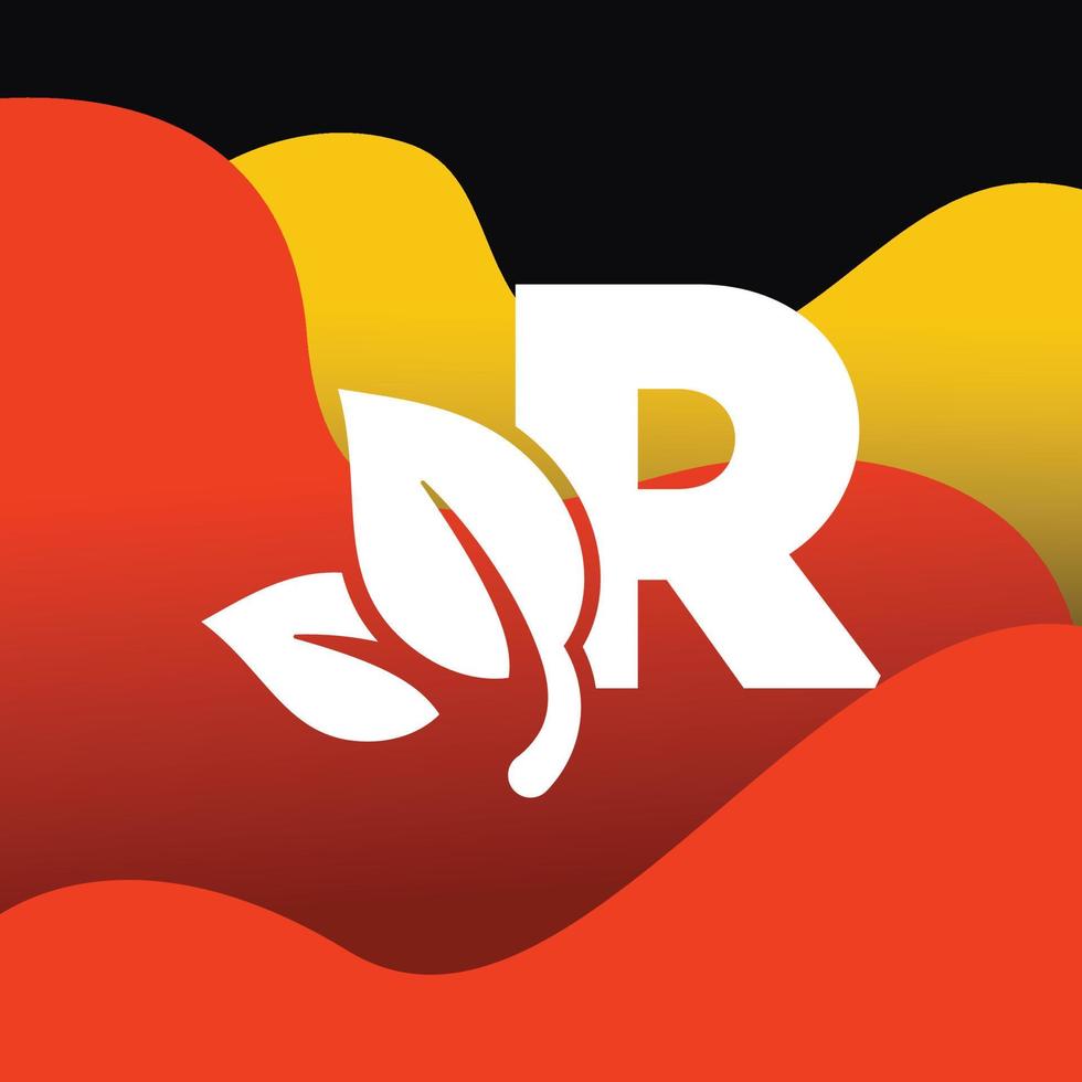 Alphabet R Leaf Logo vector
