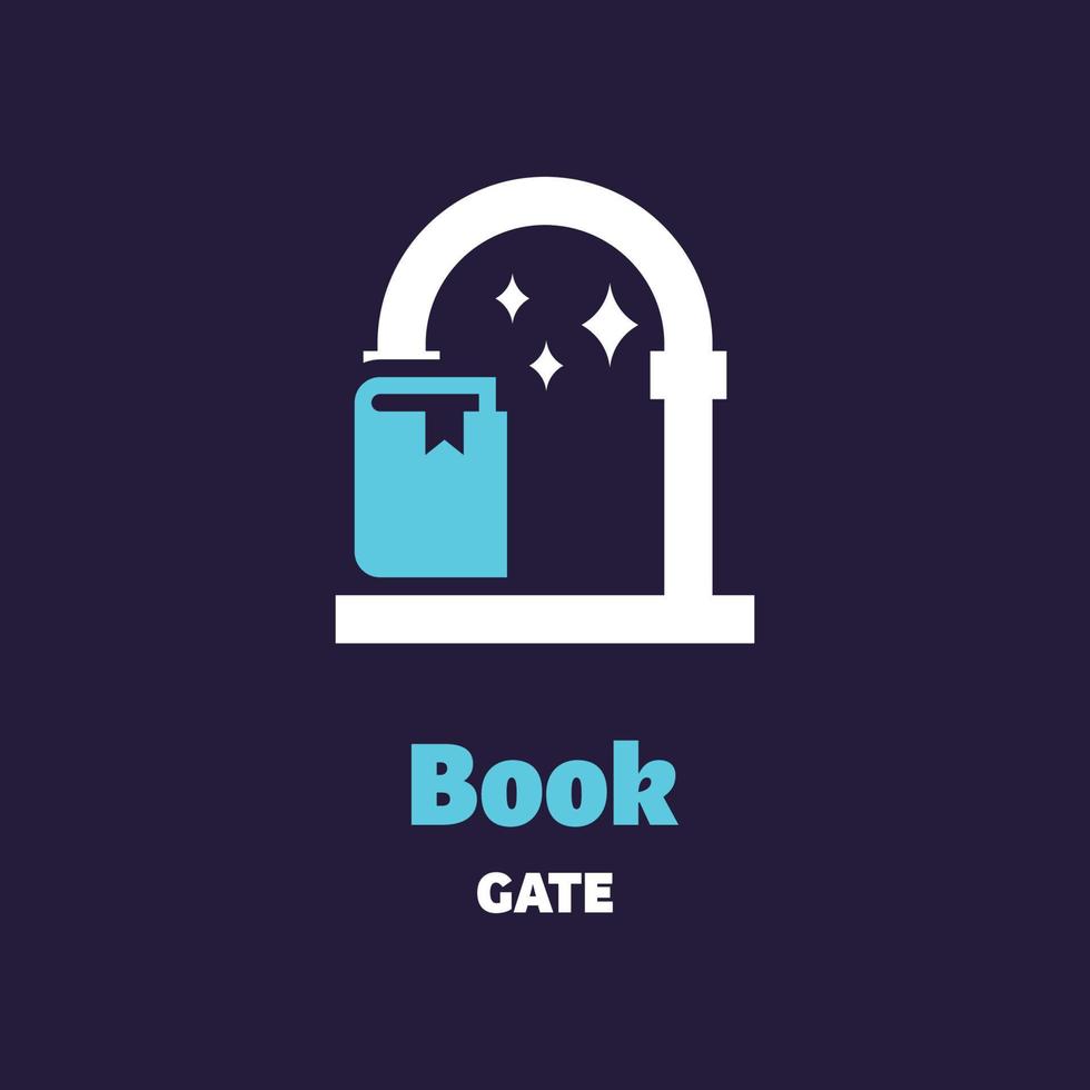 logotipo de la puerta del libro vector