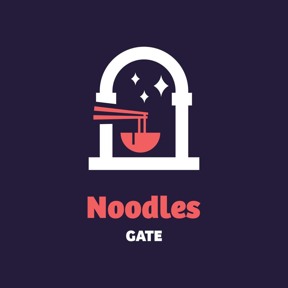 logotipo de la puerta de fideos vector