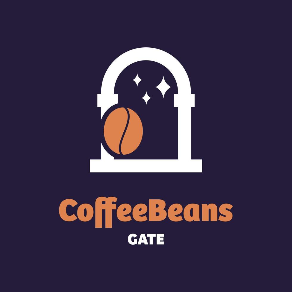 logotipo de la puerta de granos de café vector