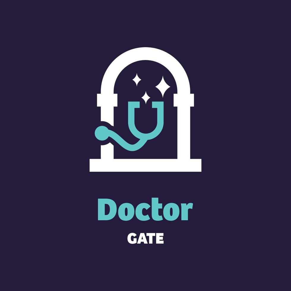 logotipo de la puerta del médico vector