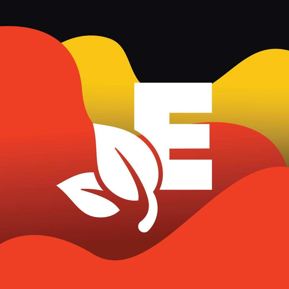 Alphabet E Leaf Logo vector