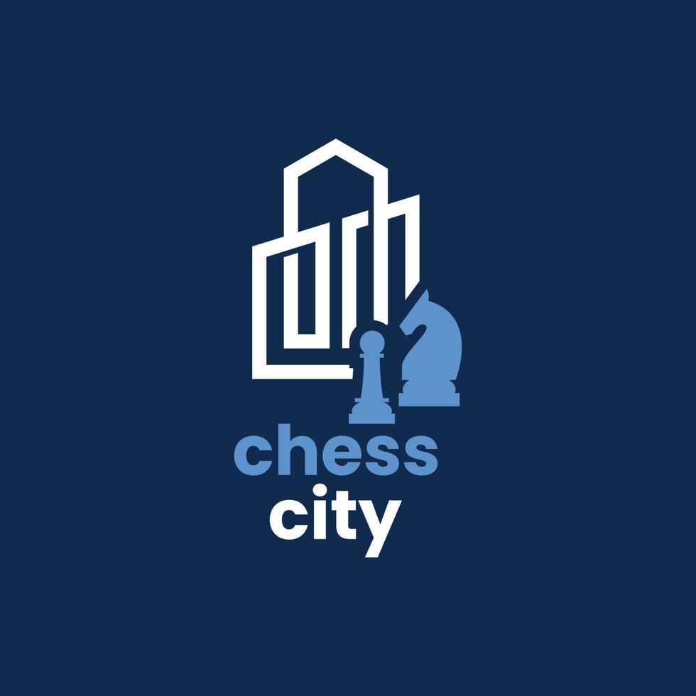 logotipo de ajedrez de la ciudad vector