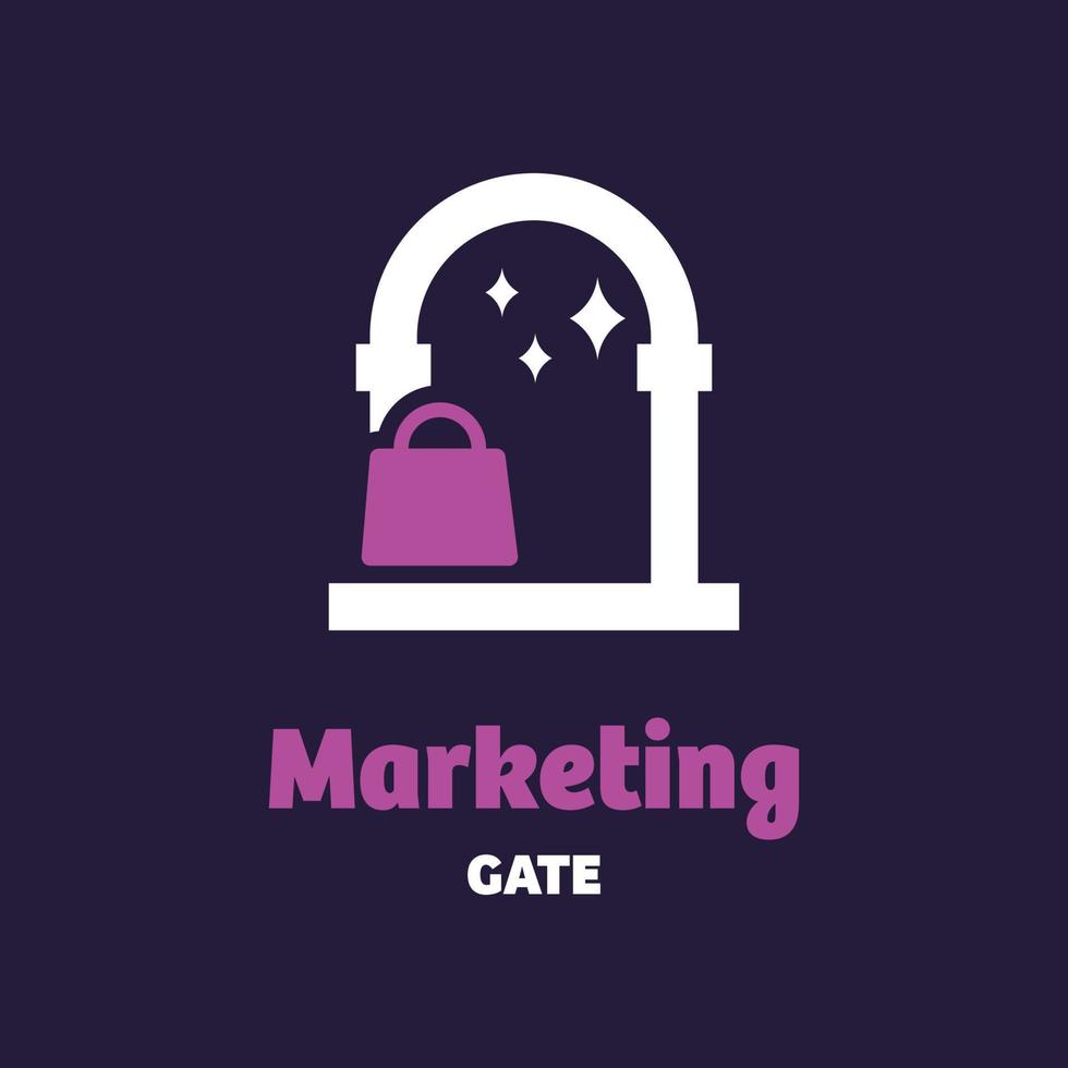 logotipo de la puerta de marketing vector
