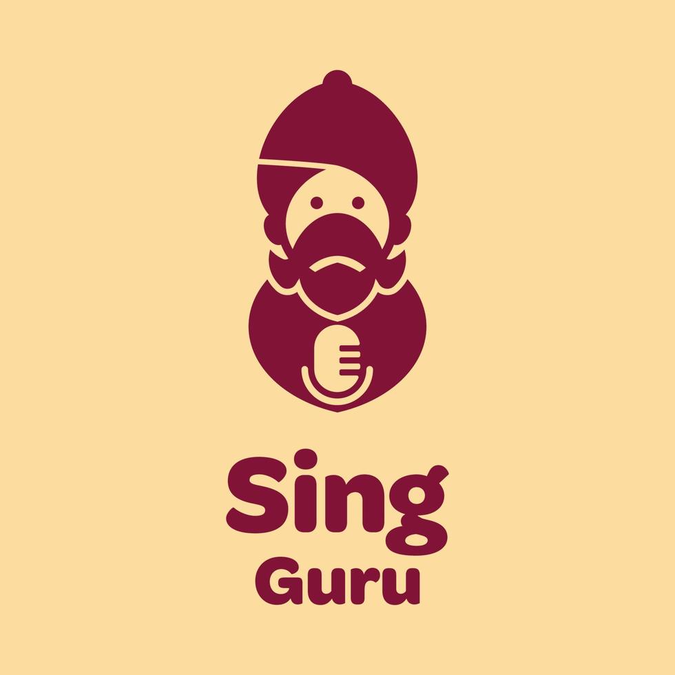 canta el logotipo del gurú vector