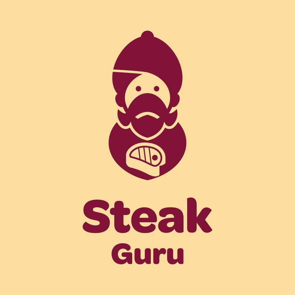 logotipo de gurú de la carne vector