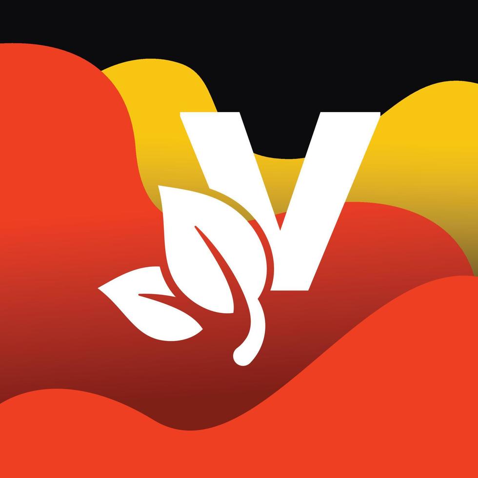 Alphabet V Leaf Logo vector