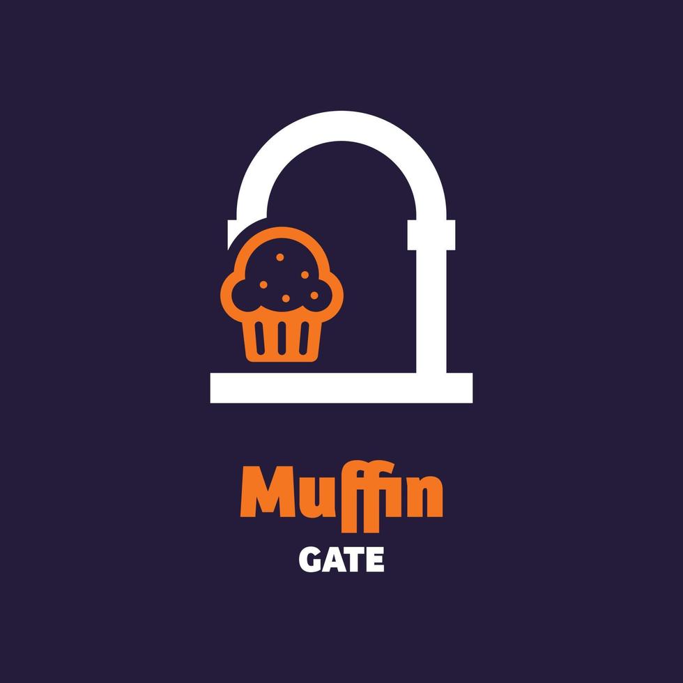 logotipo de la puerta del muffin vector